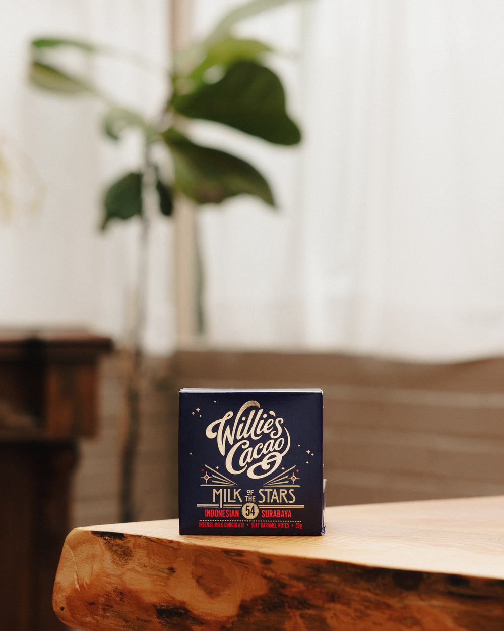 Willie's Cacao Milk of the Stars Surabaya product box with starry design