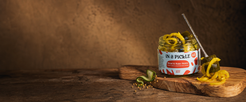 Wild Root Bread and Butter Pickles in an art-directed kitchen still life
